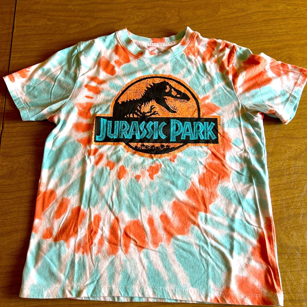 Tie-Dye Kids T-Shirt - Orange and Blue Jurassic Park